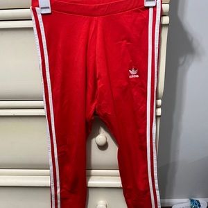 Red adidas leggings